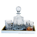 Clear Glass Whiskey Decanter Set mit Brille